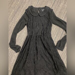 Elegant Black Lace Midi Dress